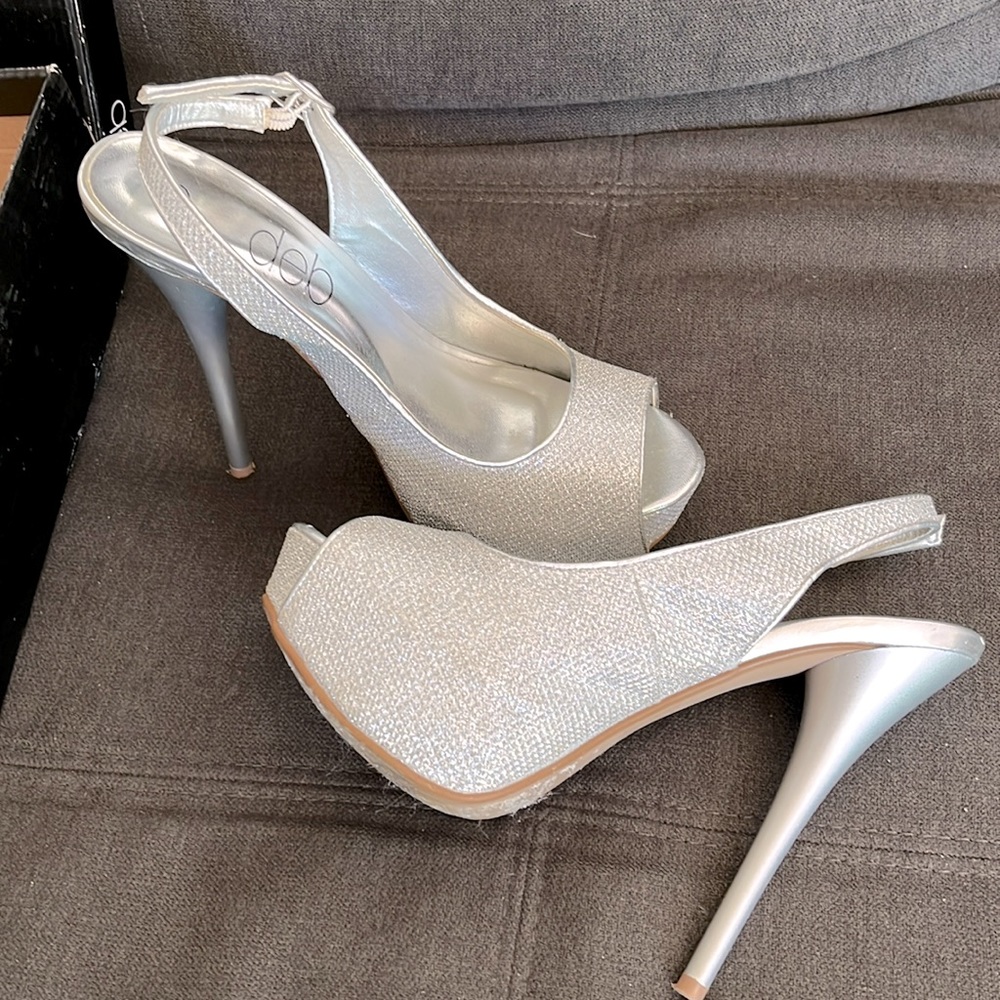 Silver Glitter Stilettos LNIB